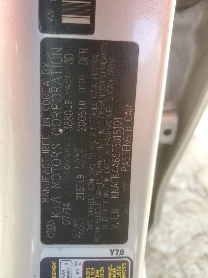 2015 Kia Forte Lx VIN: KNAFK4A66F5318101 Lot: 83887905