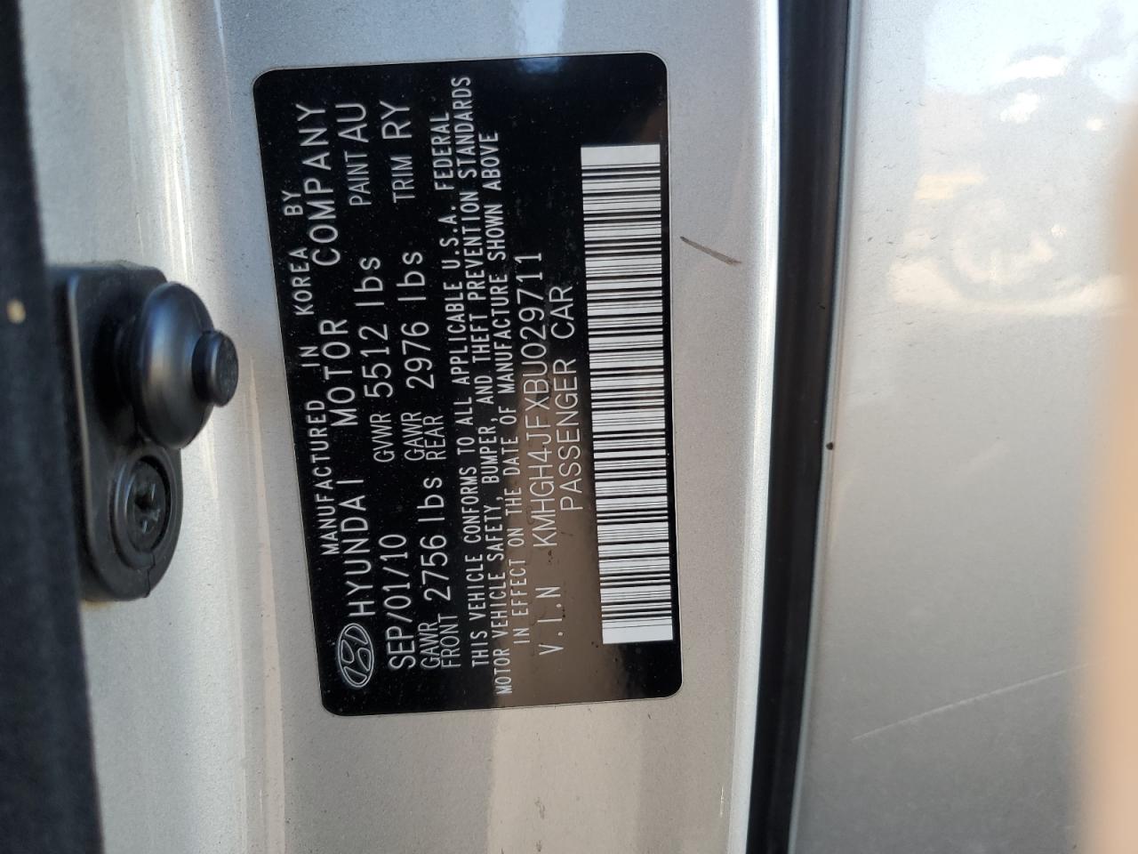 2011 Hyundai Equus Signature VIN: KMHGH4JFXBU029711 Lot: 91135215