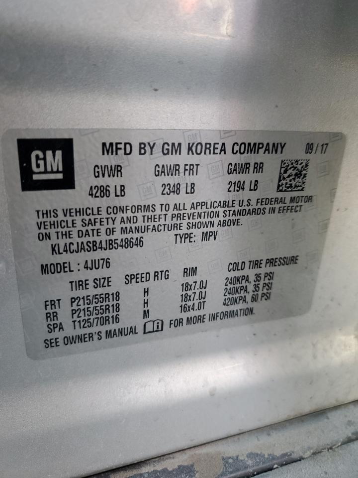 2018 Buick Encore Preferred VIN: KL4CJASB4JB548646 Lot: 80885175