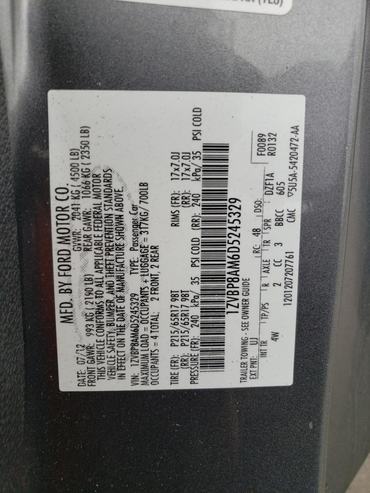 2013 Ford Mustang VIN: 1ZVBP8AM6D5245329 Lot: 80190425