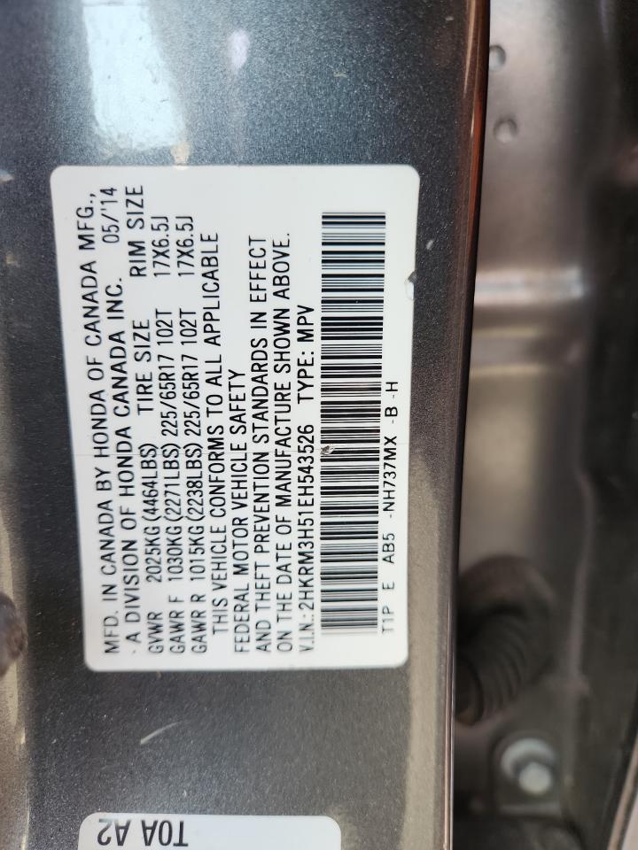 2014 Honda Cr-V Ex VIN: 2HKRM3H51EH543526 Lot: 83842625