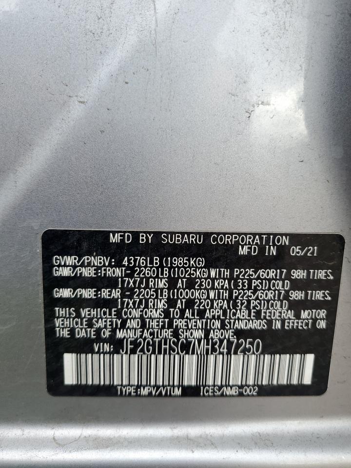 2021 Subaru Crosstrek Sport VIN: JF2GTHSC7MH347250 Lot: 64887705