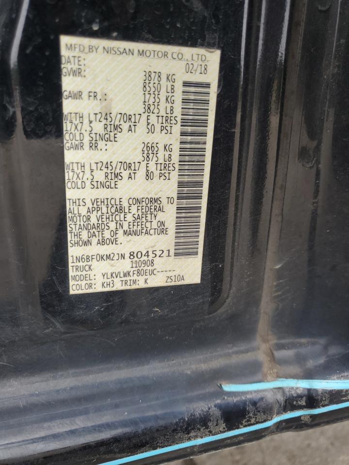 2018 Nissan Nv 1500 S VIN: 1N6BF0KM2JN804521 Lot: 83932575