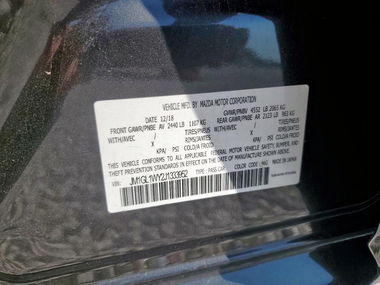 2018 Mazda 6 Grand Touring Reserve VIN: JM1GL1WY2J1333952 Lot: 71276405