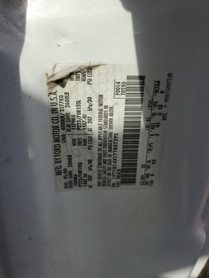 2000 Ford Ranger Super Cab VIN: 1FTYR14X1YTB07395 Lot: 81713735