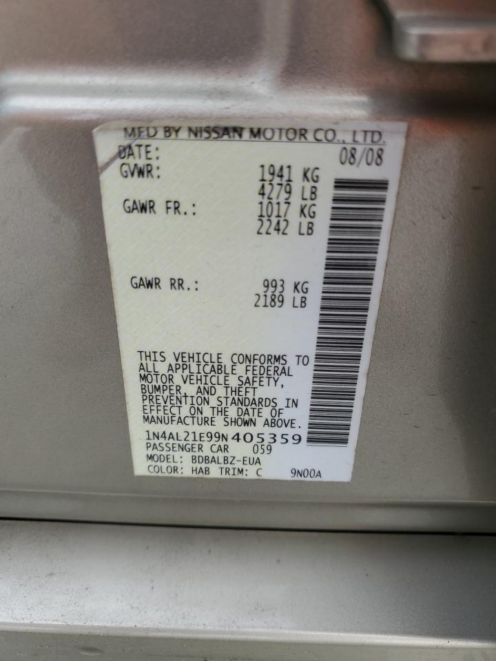 2009 Nissan Altima 2.5 VIN: 1N4AL21E99N405359 Lot: 71986835