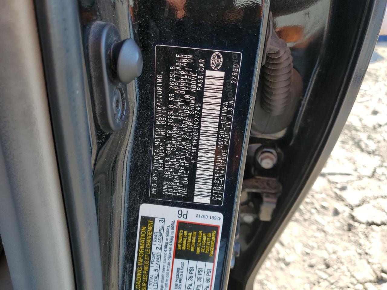 2014 Toyota Camry L VIN: 4T1BF1FK0EU427745 Lot: 81014005