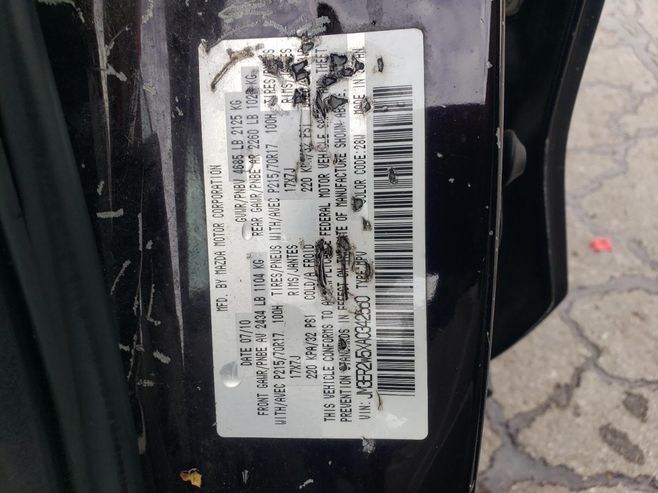 2010 Mazda Cx-7 VIN: JM3ER2W5XA0342560 Lot: 83972115