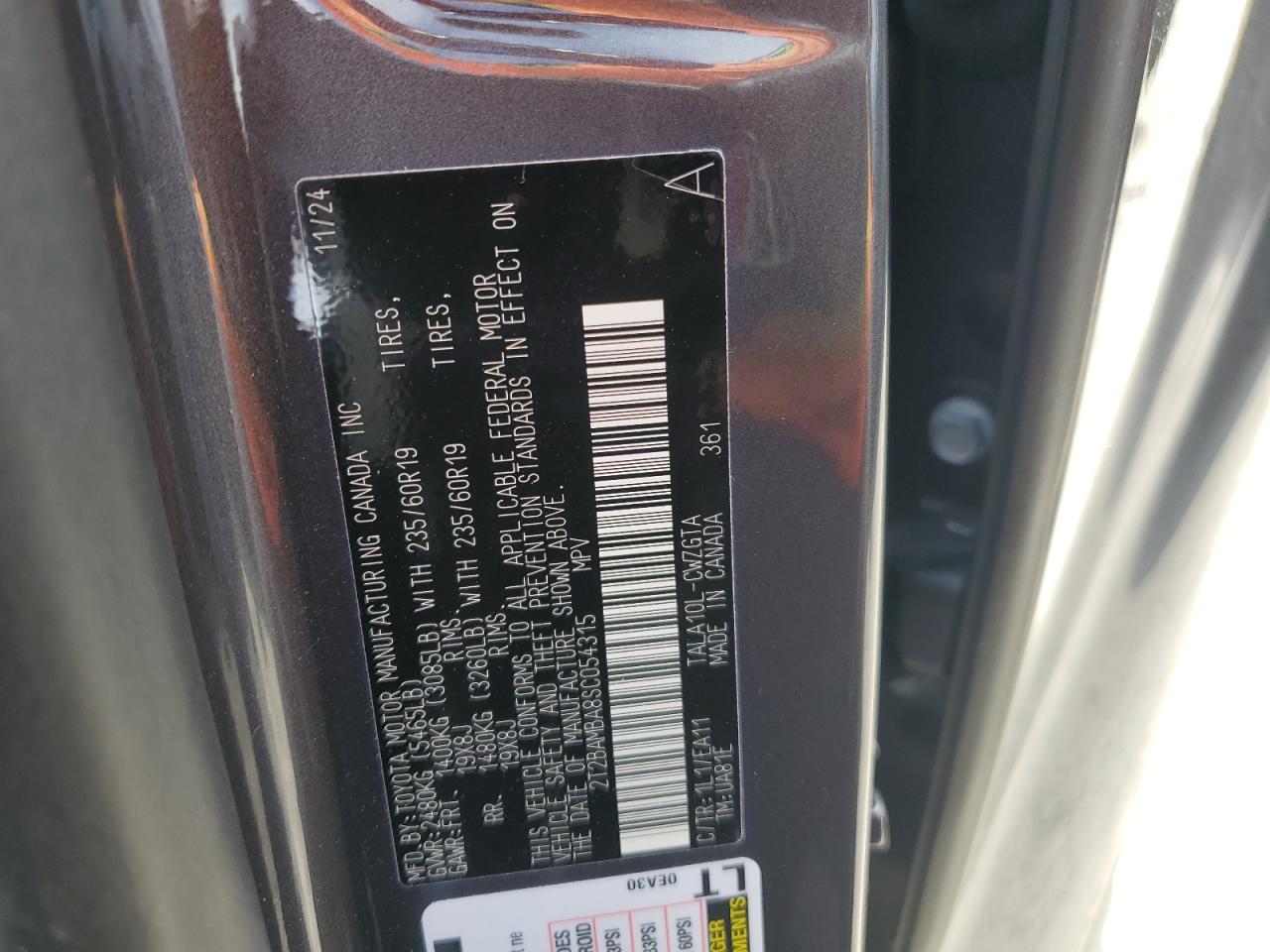 2025 Lexus Rx 350 Base VIN: 2T2BAMBA8SC054315 Lot: 85922145