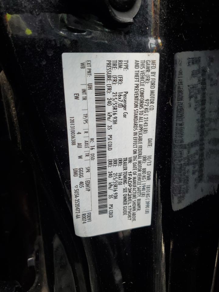 2014 Ford Focus Se VIN: 1FADP3K28EL179087 Lot: 81110755