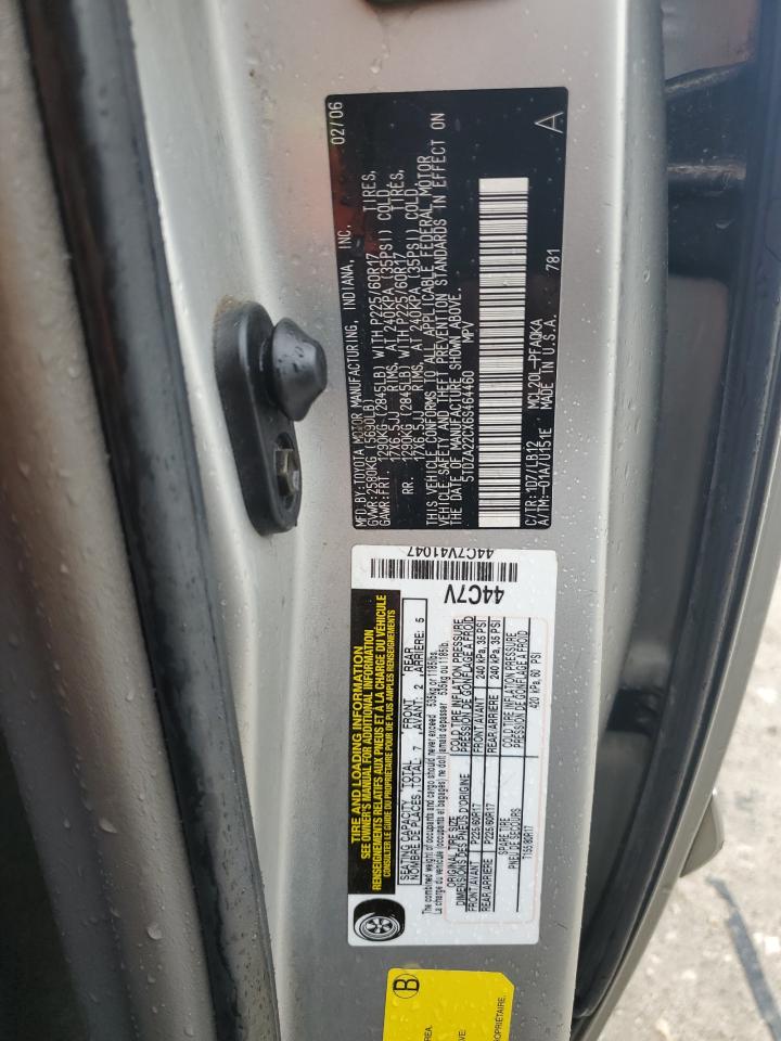 2006 Toyota Sienna Xle VIN: 5TDZA22CX6S464460 Lot: 81734775