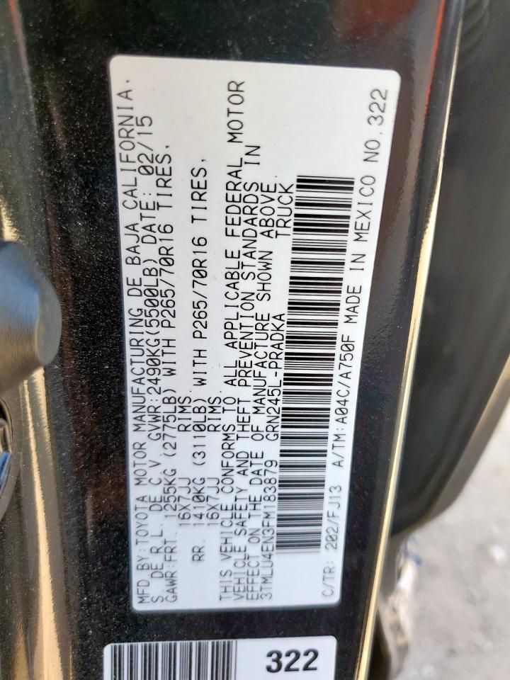 2015 Toyota Tacoma Double Cab VIN: 3TMLU4EN3FM183879 Lot: 83788375