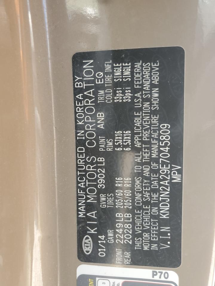 2014 Kia Soul VIN: KNDJN2A29E7045809 Lot: 80168595