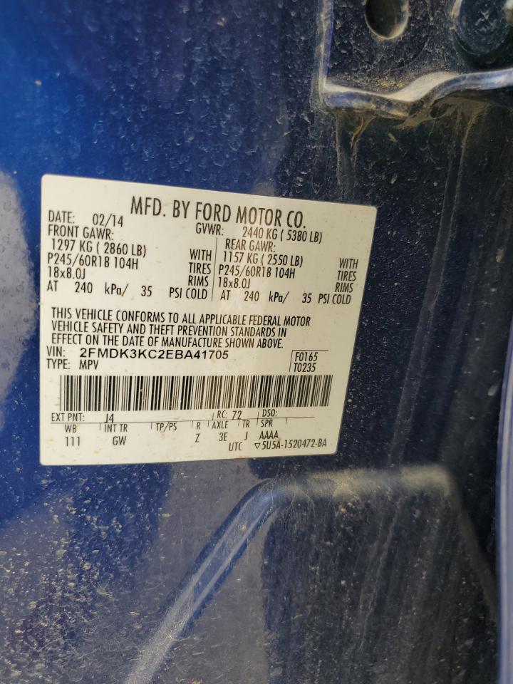 2014 Ford Edge Limited VIN: 2FMDK3KC2EBA41705 Lot: 81784805