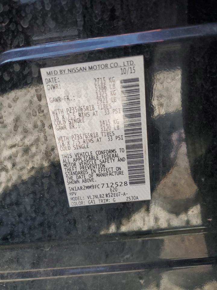 2015 Nissan Pathfinder S VIN: 5N1AR2MM9FC712528 Lot: 71753795