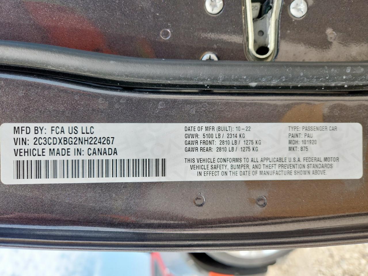 2022 Dodge Charger Sxt VIN: 2C3CDXBG2NH224267 Lot: 80954845