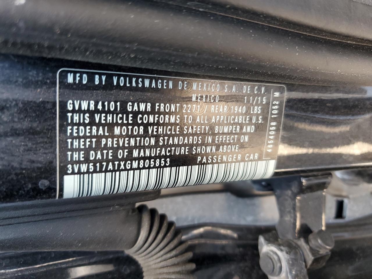 2016 Volkswagen Beetle S/Se VIN: 3VW517ATXGM805853 Lot: 71562665