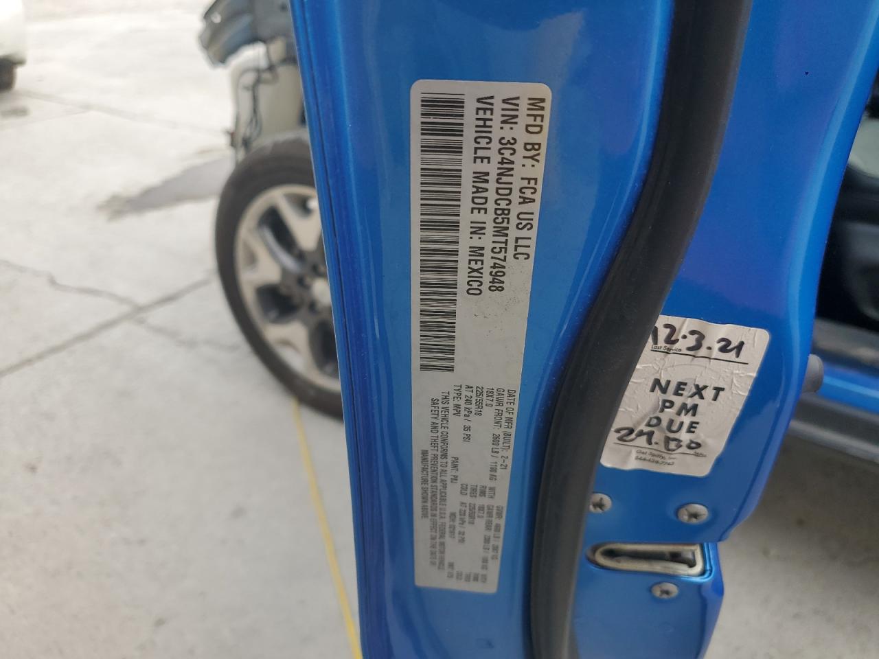 2021 Jeep Compass Limited VIN: 3C4NJDCB5MT574948 Lot: 71594235