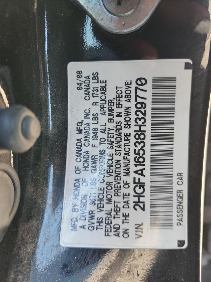 2008 Honda Civic Lx VIN: 2HGFA16538H329770 Lot: 81907255