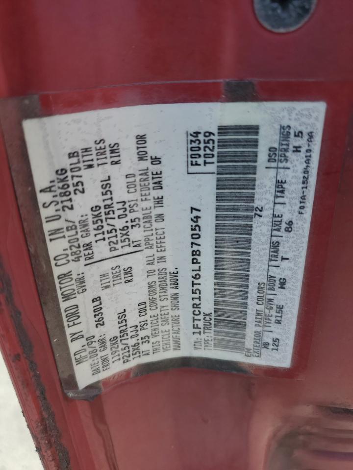 1990 Ford Ranger Super Cab VIN: 1FTCR15T6LPB70547 Lot: 81755335