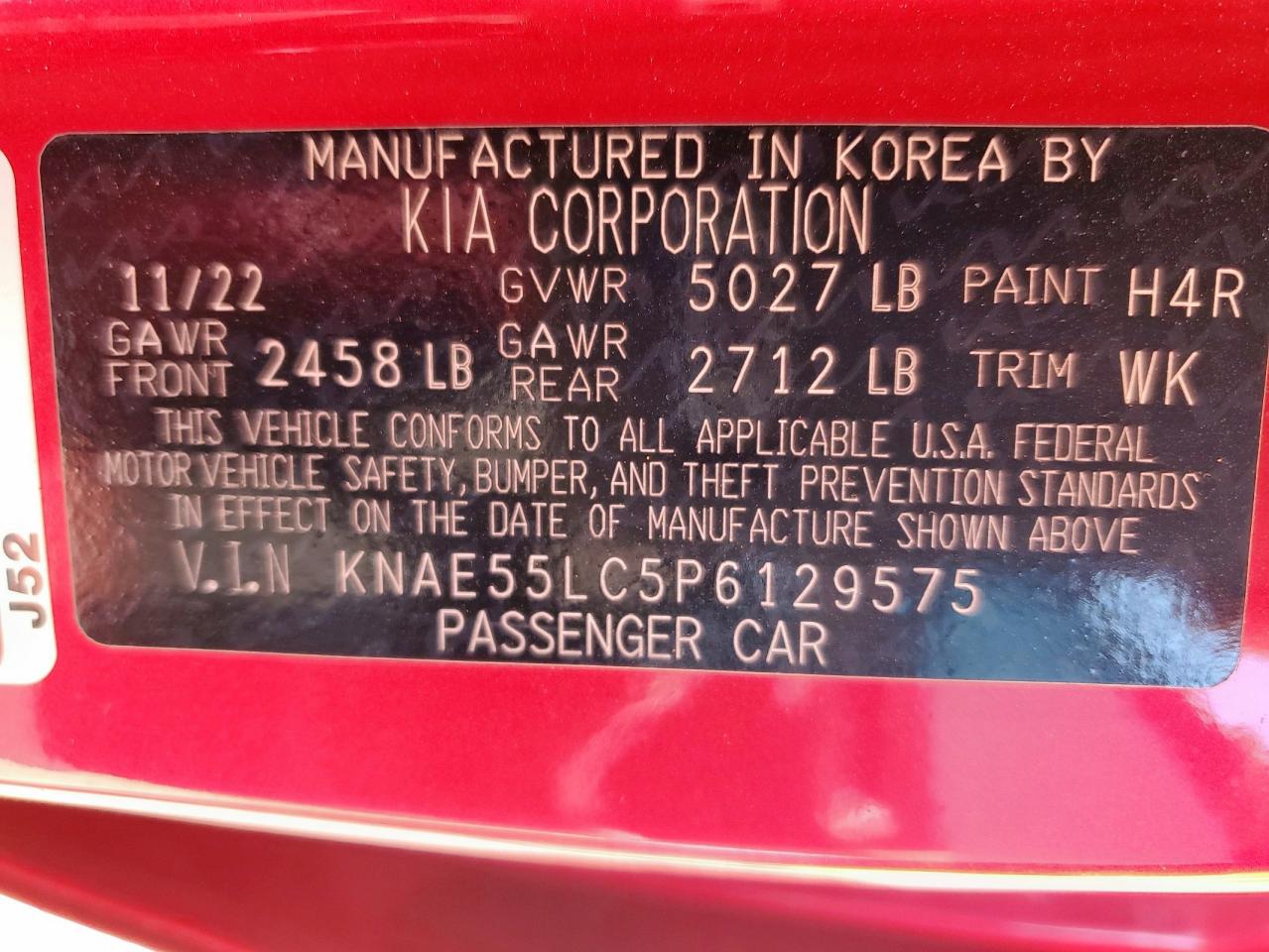 2023 Kia Stinger Gt2 VIN: KNAE55LC5P6129575 Lot: 80094845