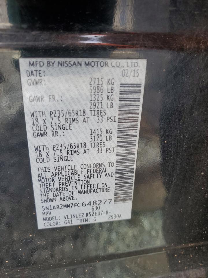 2015 Nissan Pathfinder S VIN: 5N1AR2MM7FC648277 Lot: 81975685