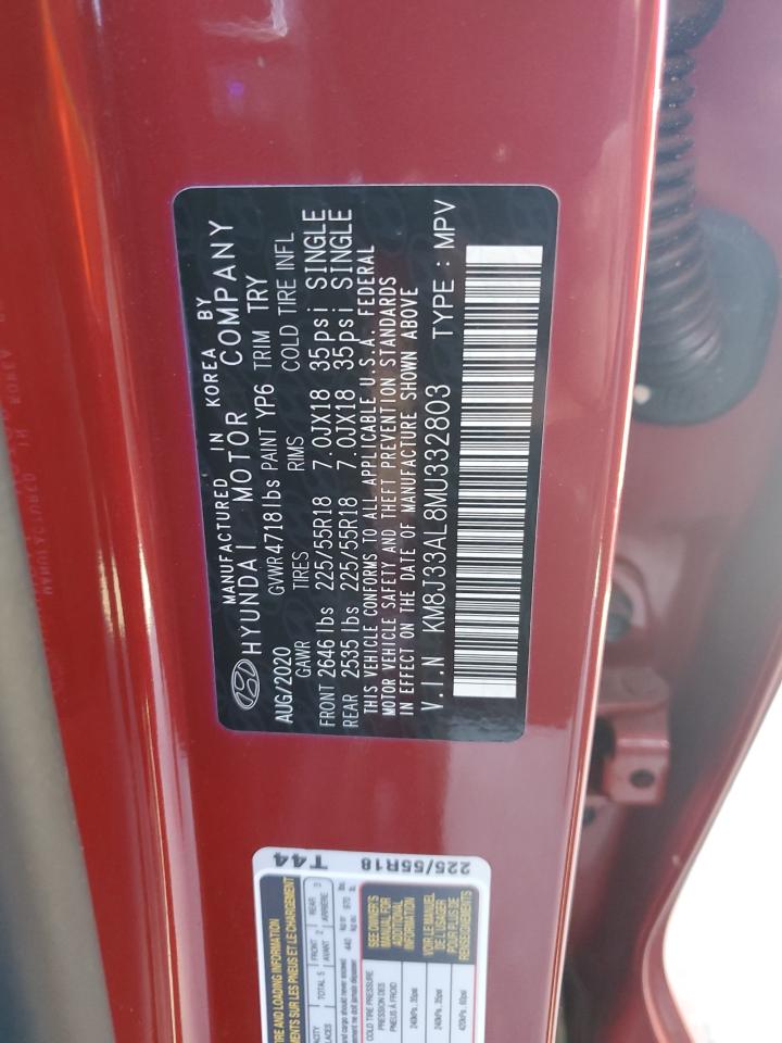 2021 Hyundai Tucson Limited VIN: KM8J33AL8MU332803 Lot: 83786685