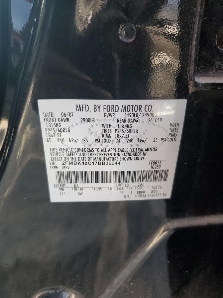 2007 Ford Edge Sel VIN: 2FMDK48C17BB36644 Lot: 81321365