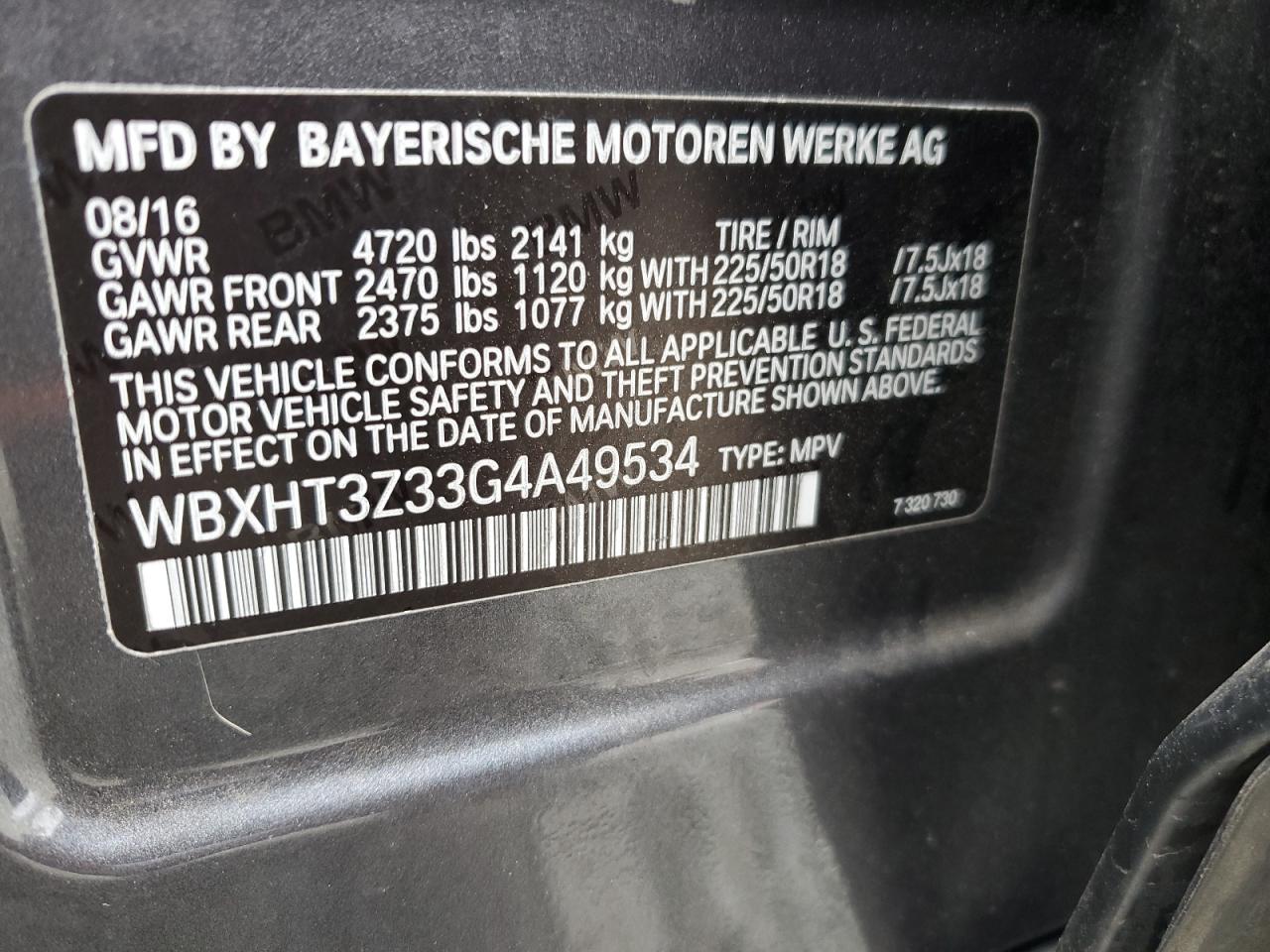 2016 BMW X1 xDrive28I VIN: WBXHT3Z33G4A49534 Lot: 83753605