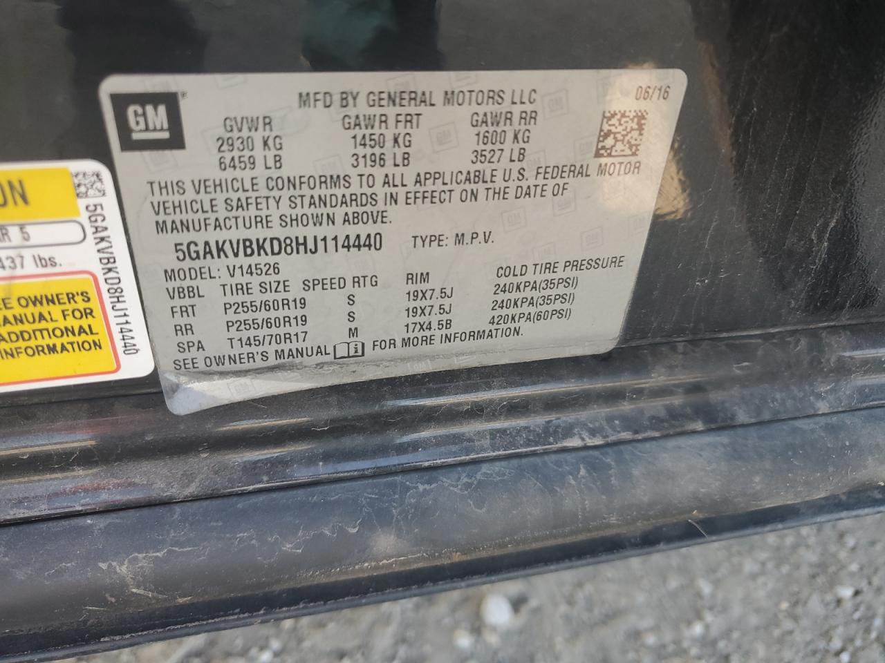 2017 Buick Enclave VIN: 5GAKVBKD8HJ114440 Lot: 80171605