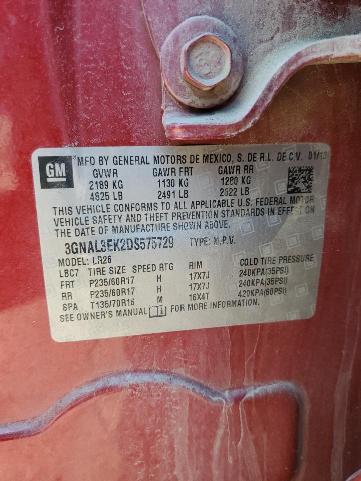 2013 Chevrolet Captiva Lt VIN: 3GNAL3EK2DS575729 Lot: 80101355