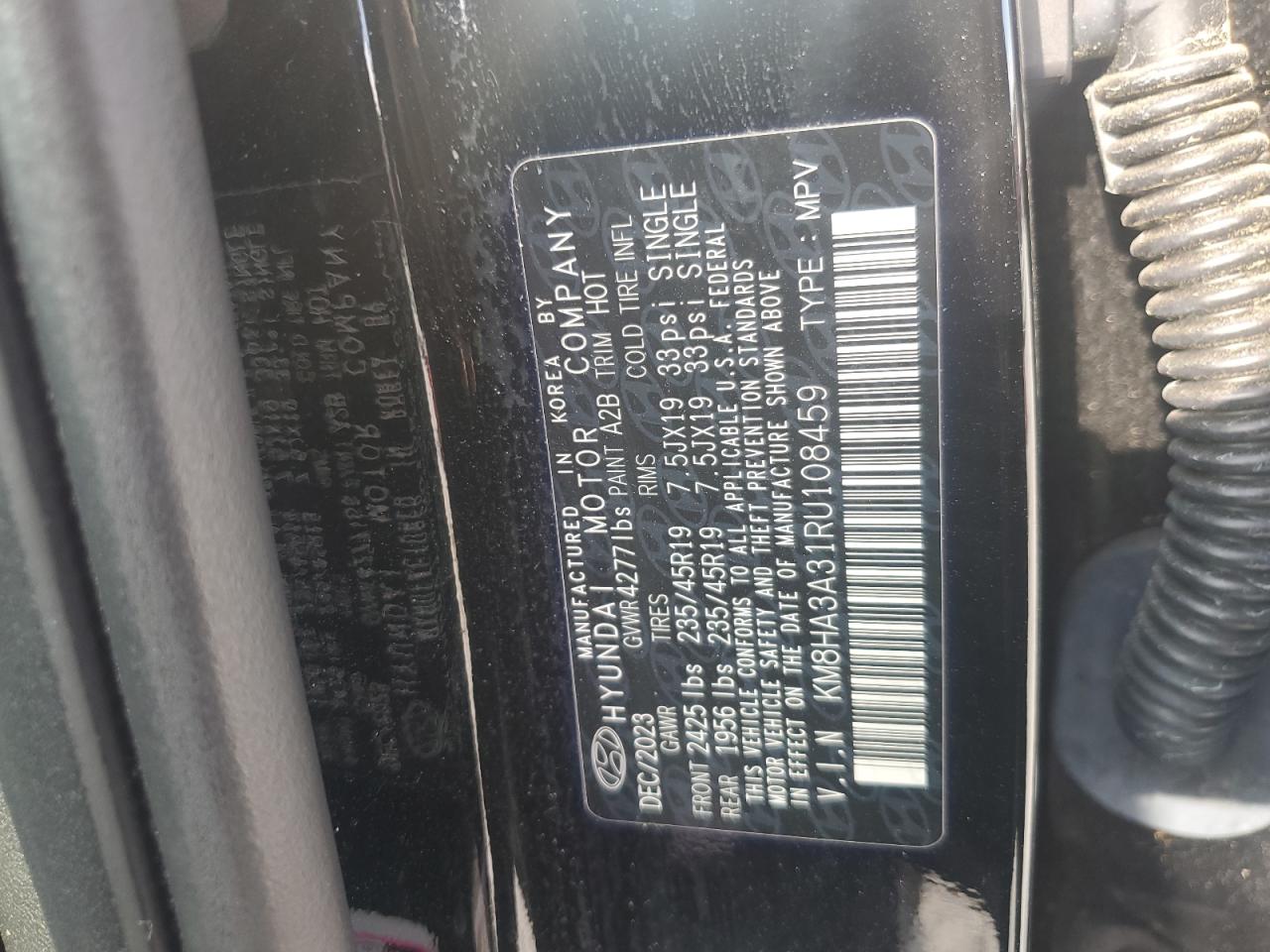2024 Hyundai Kona N Line VIN: KM8HA3A31RU108459 Lot: 81526755
