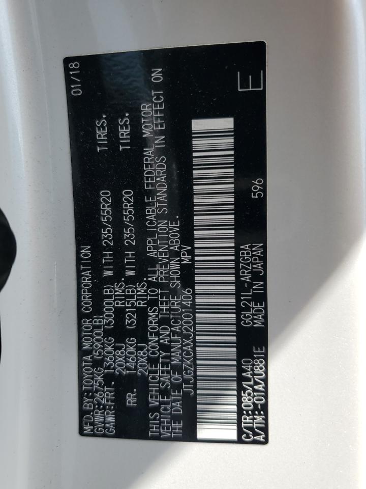 2018 Lexus Rx 350 L VIN: JTJGZKCAXJ2001406 Lot: 81852055