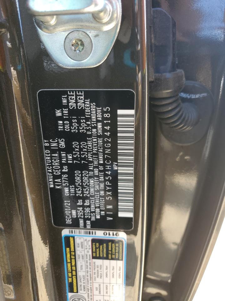 2022 Kia Telluride Sx VIN: 5XYP54HC7NG244185 Lot: 71480065