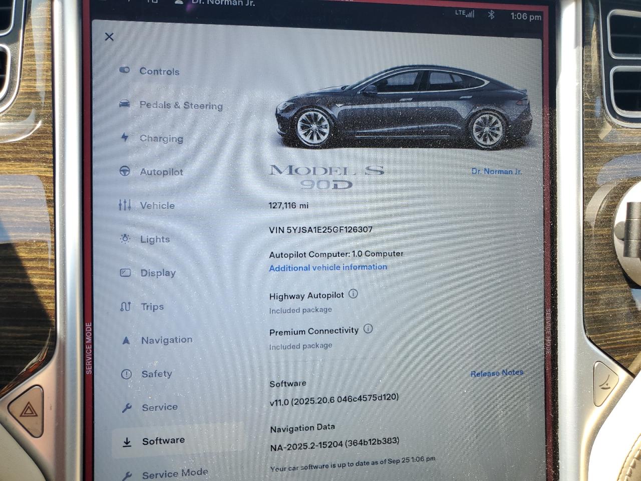 2016 Tesla Model S VIN: 5YJSA1E25GF126307 Lot: 84192425