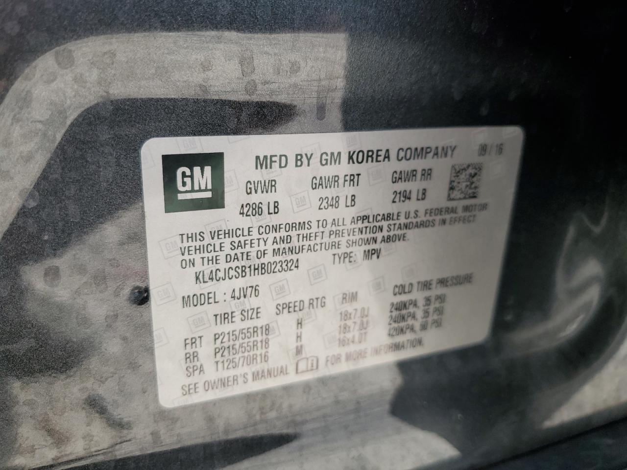 2017 Buick Encore Essence VIN: KL4CJCSB1HB023324 Lot: 70639525