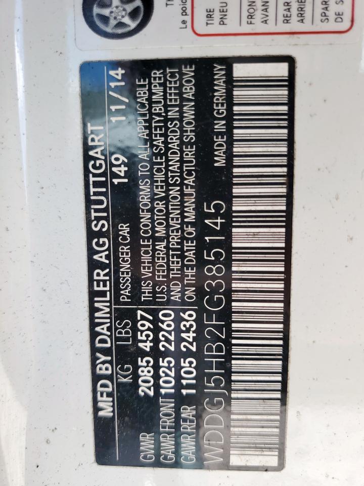 2015 Mercedes-Benz C 350 VIN: WDDGJ5HB2FG385145 Lot: 84258575