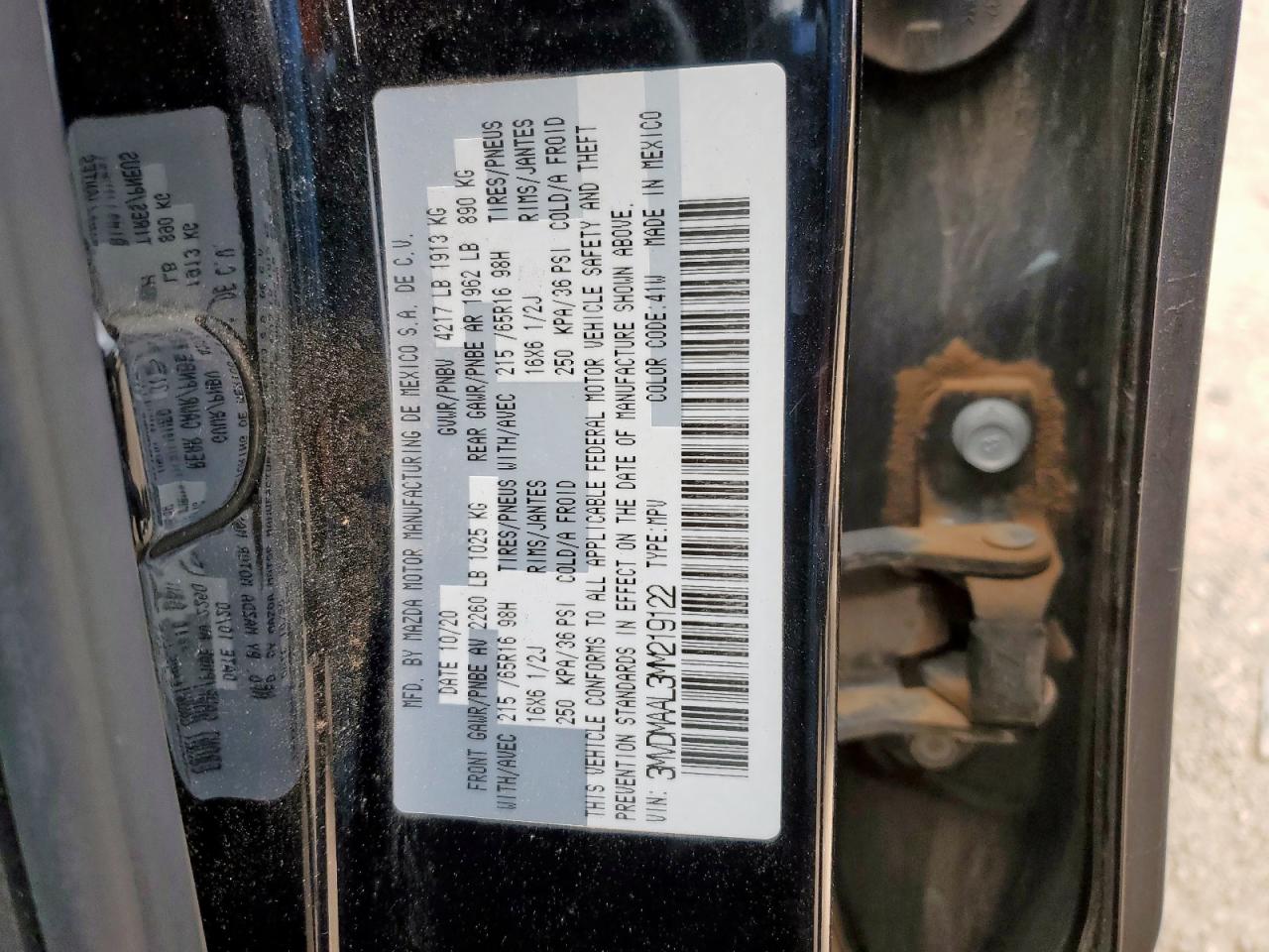 2021 Mazda Cx-30 VIN: 3MVDMAAL3MM219122 Lot: 81744655