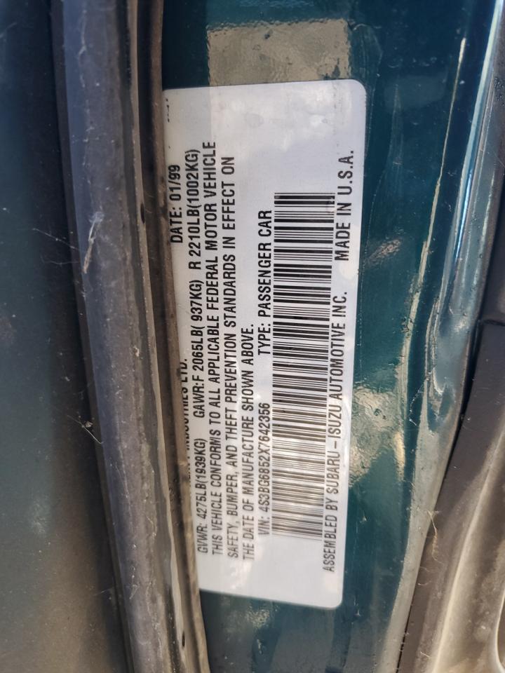 1999 Subaru Legacy Outback VIN: 4S3BG6852X7642356 Lot: 80031815