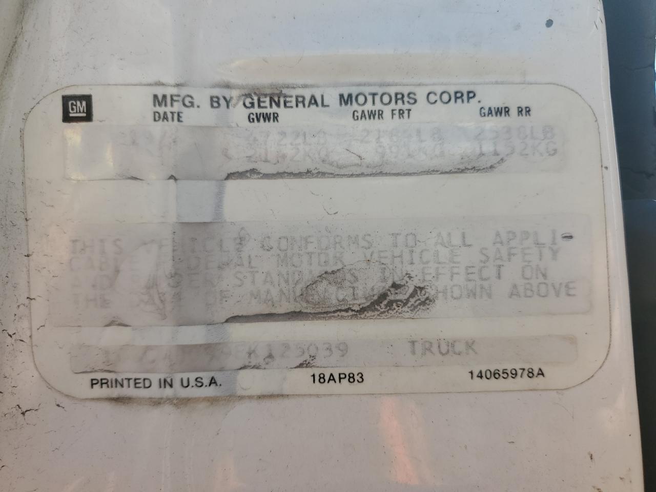 1984 Chevrolet El Camino VIN: 1GCCW8099ER125039 Lot: 81817225