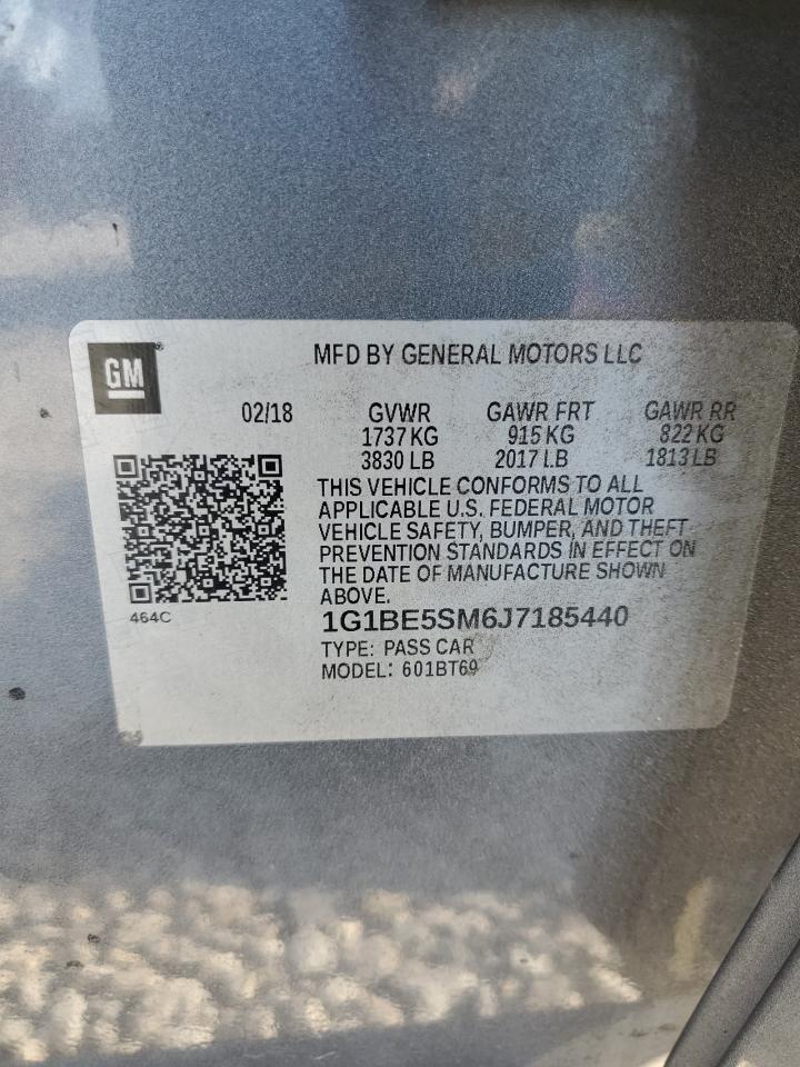 2018 Chevrolet Cruze Lt VIN: 1G1BE5SM6J7185440 Lot: 81059245