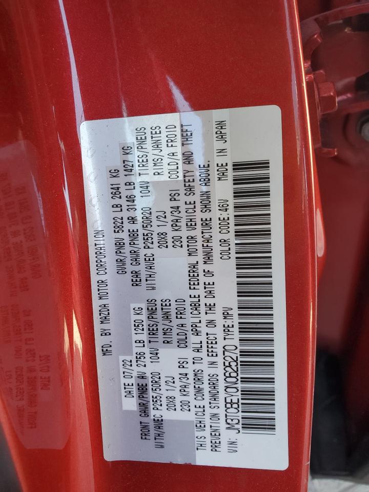 2022 Mazda Cx-9 Signature VIN: JM3TCBEY0N0625270 Lot: 80200245