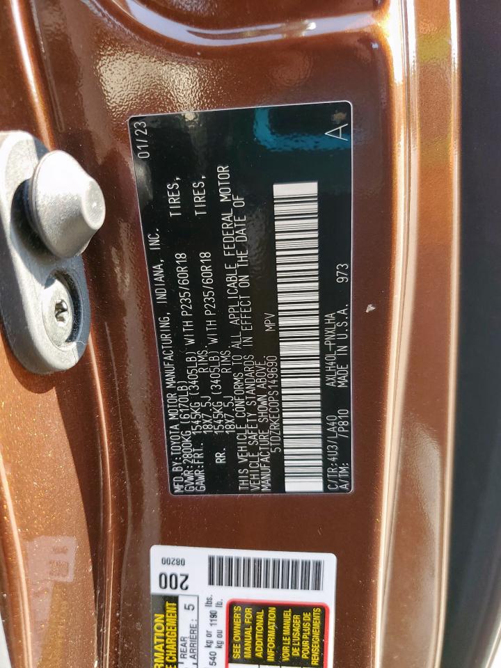 2023 Toyota Sienna Limited VIN: 5TDZRKEC0PS149690 Lot: 84591345