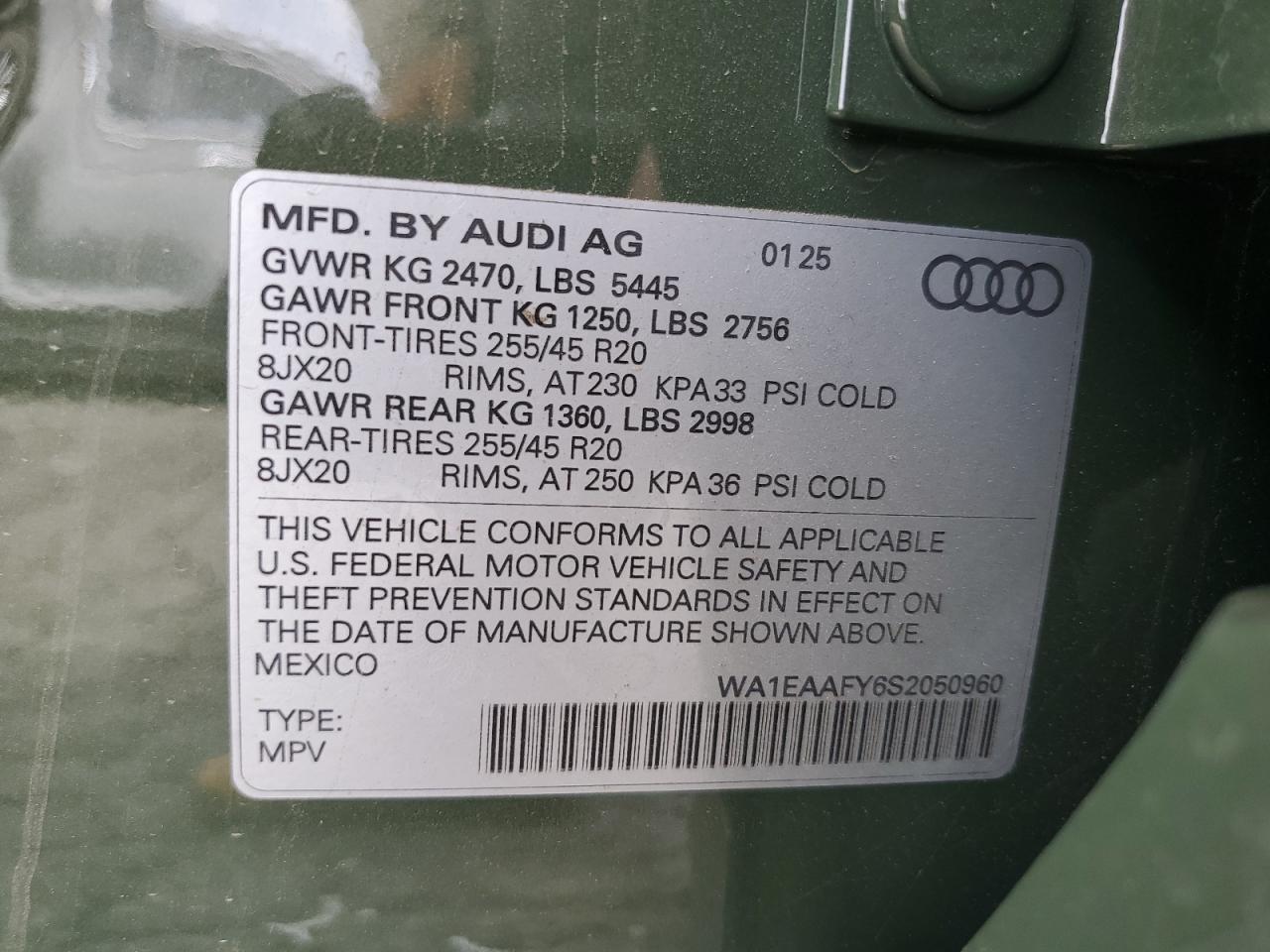 2025 Audi Q5 Premium Plus 45 VIN: WA1EAAFY6S2050960 Lot: 81448445
