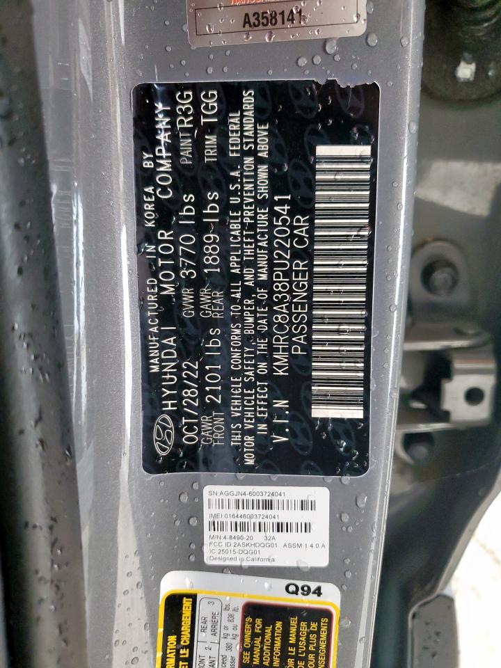 2023 Hyundai Venue Sel VIN: KMHRC8A38PU220541 Lot: 83947085