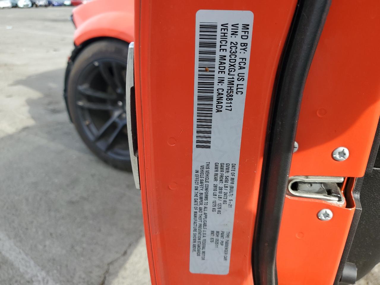 2021 Dodge Charger Scat Pack VIN: 2C3CDXGJ1MH588117 Lot: 84781195