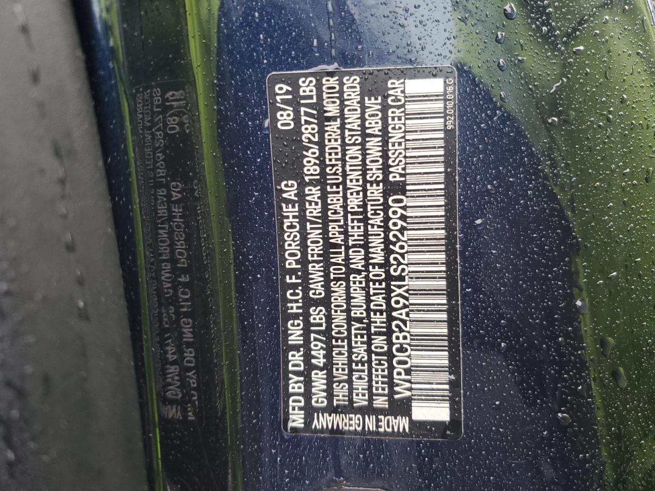 2020 Porsche 911 Carrera S VIN: WP0CB2A9XLS262990 Lot: 80693305