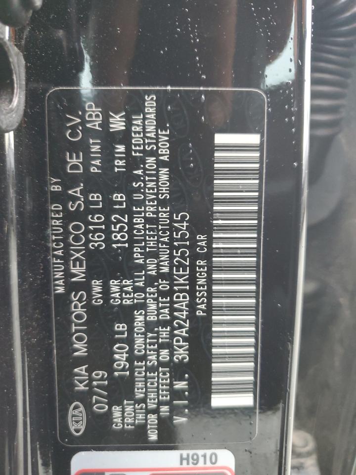 2019 Kia Rio S VIN: 3KPA24AB1KE251545 Lot: 80876885