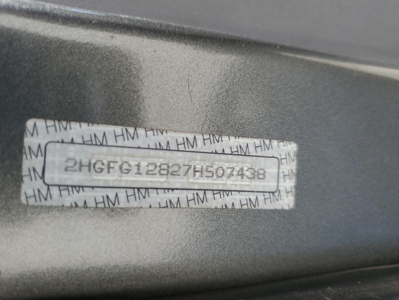 2007 Honda Civic Ex VIN: 2HGFG12827H507438 Lot: 80486565