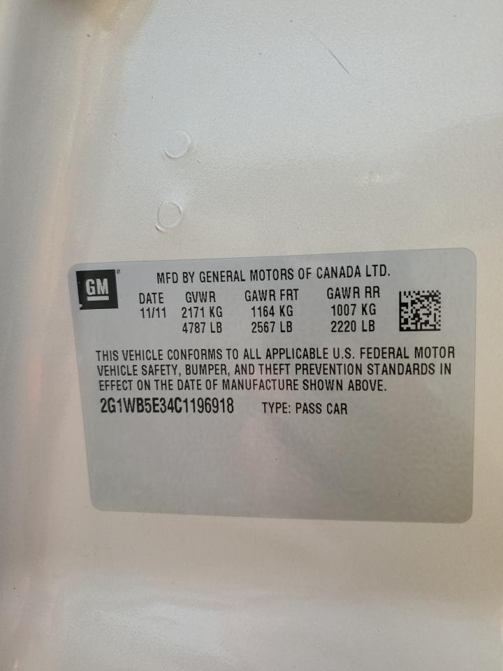 2012 Chevrolet Impala Lt VIN: 2G1WB5E34C1196918 Lot: 80182785